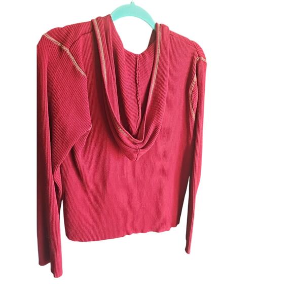 Gloria Vanderbilt Womens Burgandy Zip Up Sweatshirt Size XL - Picture 3 of 3
